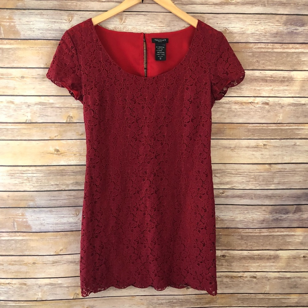 Talula Red Lace Overlay Dress